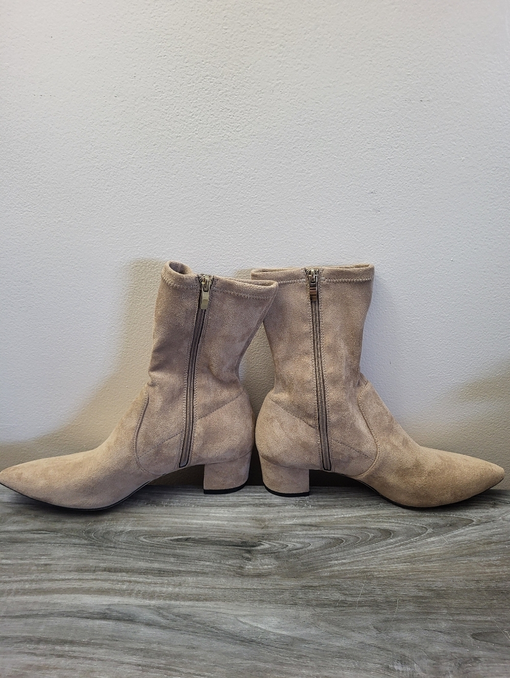 Anthropologie Silent D Auston Boots Tan Faux Suede Size 40 - Picture 3 of 12